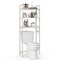Space Saving Over The Toilet Storage Rack with 3 Tier Metal Shelves and Hooks for Bathroom Organizer